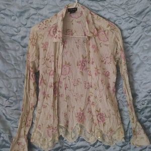 Pink and Off White Sweater